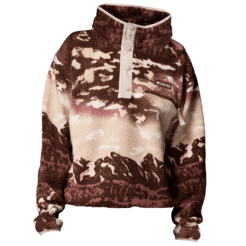 Mikina Columbia Helvetia™ II Printed Cropped Half Snap Women Tobacco Sisters, Dark Stone 256