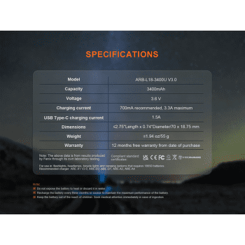 Batérie Fenix Rechargeable battery 18650