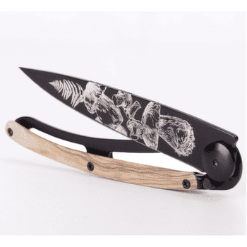 Nůž Deejo Tattoo Black olive wood Mushroom