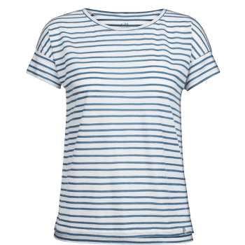 Tričko krátky rukáv Icebreaker Aria SS Scoop Pulled Lines Snow/PRUSSIAN BLUE