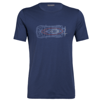 Tričko krátky rukáv Icebreaker Tech Lite SS Crewe Wireframe Wonder Men ESTATE BLUE
