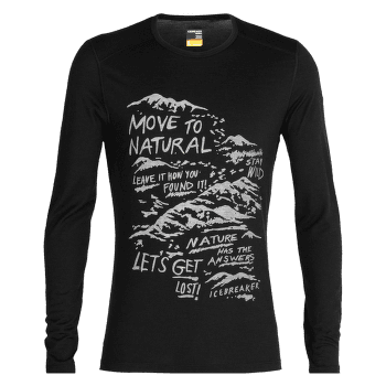 Tričko dlhý rukáv Icebreaker Oasis LS Crewe Travel Diaries 200 Men Black