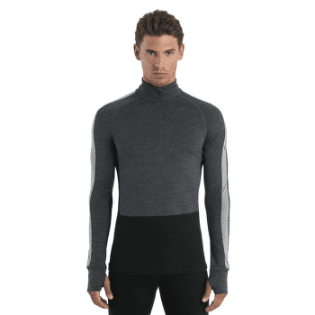 Tričko dlhý rukáv Icebreaker Merino 200 ZoneKnit™ LS Half Zip Men JET HTHR/BLK/METRO H/CB