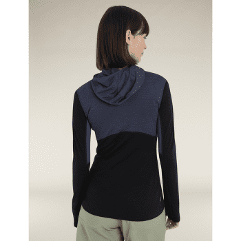 Mikina Icebreaker Merino Blend 200 RealFleece™ Descender LS Zip Hoodie Women GRAPHITE/BLACK/CB