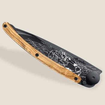 Nůž Deejo Tattoo Black 37g, Olive Wood, Cancer