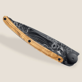 Nůž Deejo Tattoo Black 37g, Olive Wood, Virgo