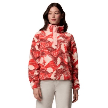 Mikina Columbia Helvetia™ II Printed Cropped Half Snap Women Poppy Red, Sunscape 606