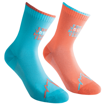 Ponožky La Sportiva FOR YOUR MOUNTAIN SOCKS Hibiscus/Malibu Blue