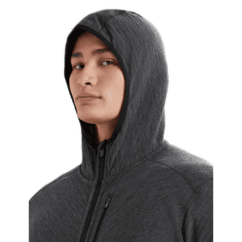 Pulover Icebreaker Descender LS Zip Hood Men Jet HTHR/Black