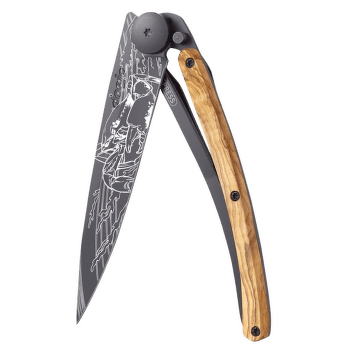 Nůž Deejo Tattoo Black 37g, Olive Wood, Cancer