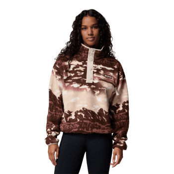 Mikina Columbia Helvetia™ II Printed Cropped Half Snap Women Tobacco Sisters, Dark Stone 256
