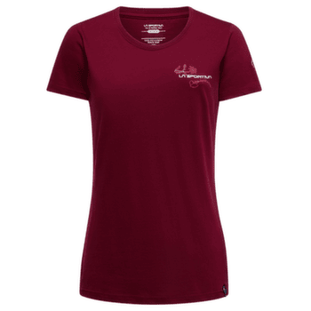 Tričko krátky rukáv La Sportiva CLIMB FLOWER T-SHIRT Women Redwood/Azalea