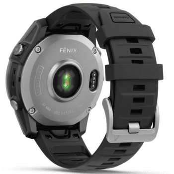Hodinky Garmin fenix® E – 47 mm, AMOLED, Stainless Steel, Black Silicone Band