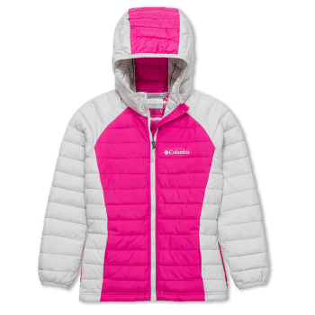 Bunda Columbia Powder Lite™ Hooded Jacket Girls Pink Ice, Silver Grey 696