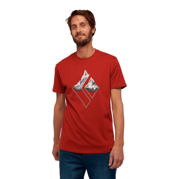 Triko krátký rukáv Black Diamond Mountain Logo SS Tee Men Red Rock