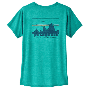 Tričko krátky rukáv Patagonia Cap Cool Daily Graphic Shirt Women 73 Skyline: Subtidal Blue X-Dye