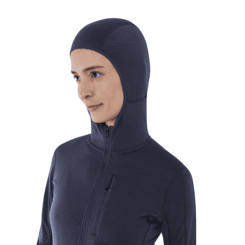 Mikina Icebreaker Merino Blend 200 RealFleece™ Descender LS Zip Hoodie Women GRAPHITE/BLACK/CB