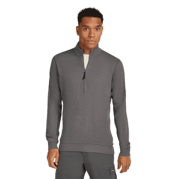 Pulover Icebreaker Merino 260 Waffle Knit Wander LS Half Zip Men OBSIDIAN