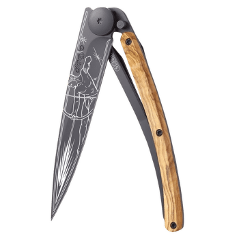 Nůž Deejo Tattoo Black 37g, Olive Wood, Sagitarius