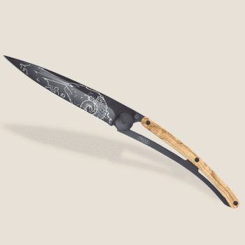 Nůž Deejo Tattoo Black 37g, Olive Wood, Aries