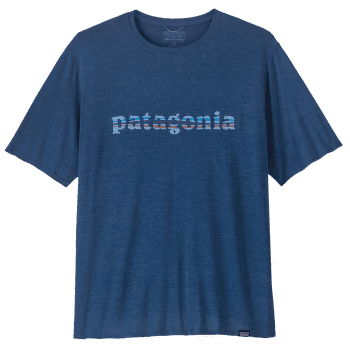 Triko krátký rukáv Patagonia Cap Cool Daily Graphic Shirt Men 73 Text Logo: Clement Blue X-Dye