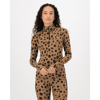 Tričko dlhý rukáv Mons Royale Cascade Merino Flex 1/4 Zip Long Sleeve Women Aoraki Lily Toffee