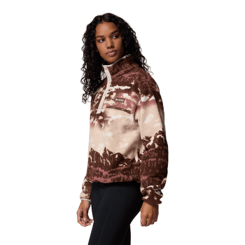 Mikina Columbia Helvetia™ II Printed Cropped Half Snap Women Tobacco Sisters, Dark Stone 256