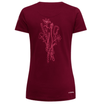 Tričko krátky rukáv La Sportiva CLIMB FLOWER T-SHIRT Women Redwood/Azalea