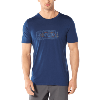 Tričko krátky rukáv Icebreaker Tech Lite SS Crewe Wireframe Wonder Men ESTATE BLUE