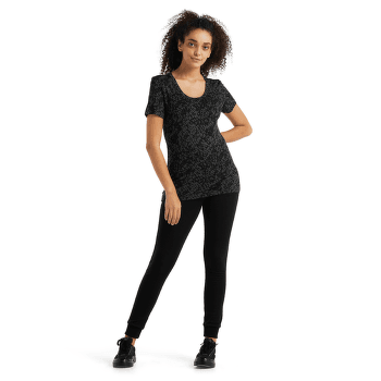 Tričko krátky rukáv Icebreaker Tech Lite II SS Scoop Forest Shadows Women BLACK/AOP