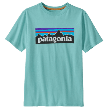 Triko krátký rukáv Patagonia Regenerative Organic Certified Cotton P-6 Logo T-Shirt Kids Skiff Blue