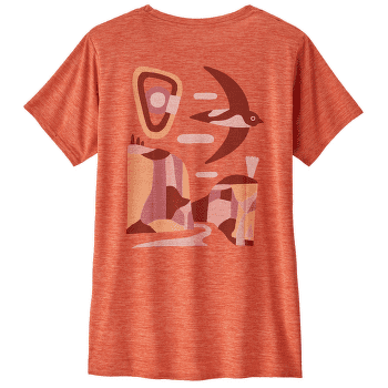 Tričko krátky rukáv Patagonia Cap Cool Daily Graphic Shirt Lands Women Granite Swift: Pimento Red X-Dye