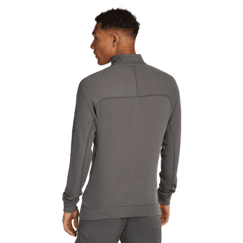 Pulover Icebreaker Merino 260 Waffle Knit Wander LS Half Zip Men OBSIDIAN