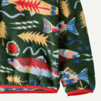 Mikina Patagonia Lightweight Synch Snap-T Pullover Kids Salmon Energy: Old Growth Green