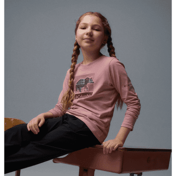 Tričko dlhý rukáv Columbia Hazeldel Hill™ Long Sleeve Graphic Tee Girls Lavender Pearl, Barely Printed 551