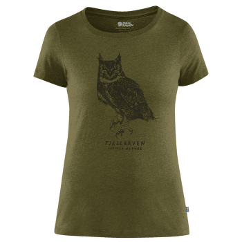 Owl Print T-Shirt Women Green