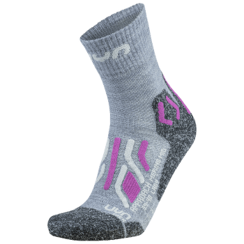 Ponožky UYN Trekking Approach Merino Mid Socks Women Light Grey/Pink