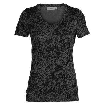 Tričko krátky rukáv Icebreaker Tech Lite II SS Scoop Forest Shadows Women BLACK/AOP