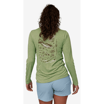 Tričko dlhý rukáv Patagonia Cap Cool Daily Graphic Shirt Waters Long Sleeve Women Boardshort Logo: Current Blue X-Dye
