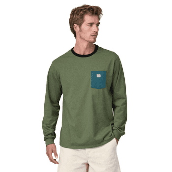 Triko dlouhý rukáv Patagonia Long-Sleeved Shop Sticker Pocket Responsibili-Tee Gravel Heather