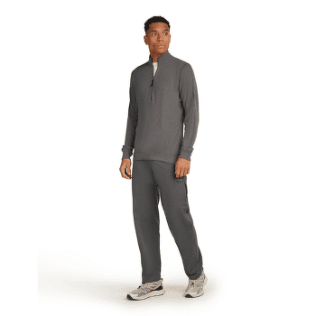 Pulover Icebreaker Merino 260 Waffle Knit Wander LS Half Zip Men OBSIDIAN