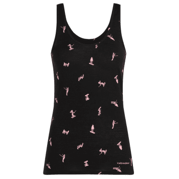 Tílko Icebreaker Merino 150 Siren Tank Snow Day women BLACK/ACID PINK/AOP
