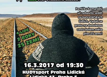 Pozvánka na cestopisnou přednášku Z kanclu kolem světa aneb stop otlačeným zadkům