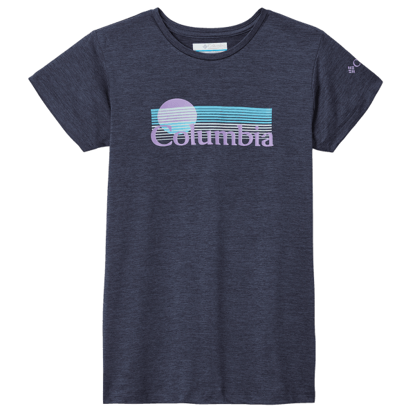 Tričko krátky rukáv Columbia Mission Peak SS Graphic Shirt Girls Nocturnal Hthr, Inverted Stripes Graphic 468