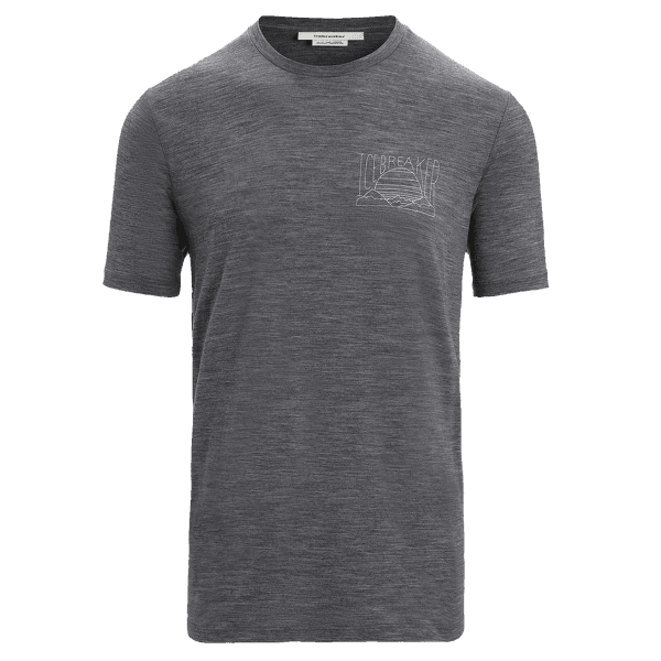 Triko krátký rukáv Icebreaker Tech Lite II SS Tee Mountain Sunset Men Gritstone HTHR