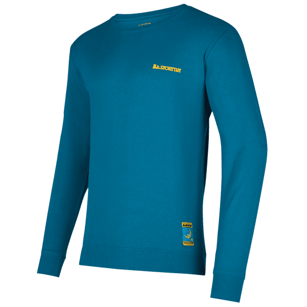 Triko dlouhý rukáv La Sportiva CLIMBING ON THE MOON Sweatshirt Men Turchese/Giallo