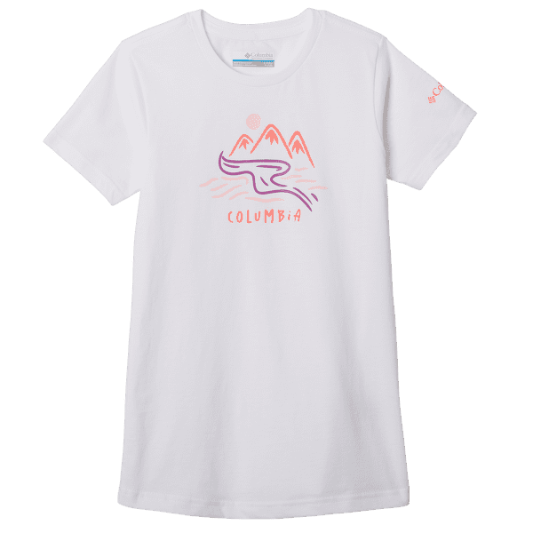 Triko krátký rukáv Columbia Mission Lake Short Sleeve Graphic Shirt Girls White, Weaving Waterscape 106