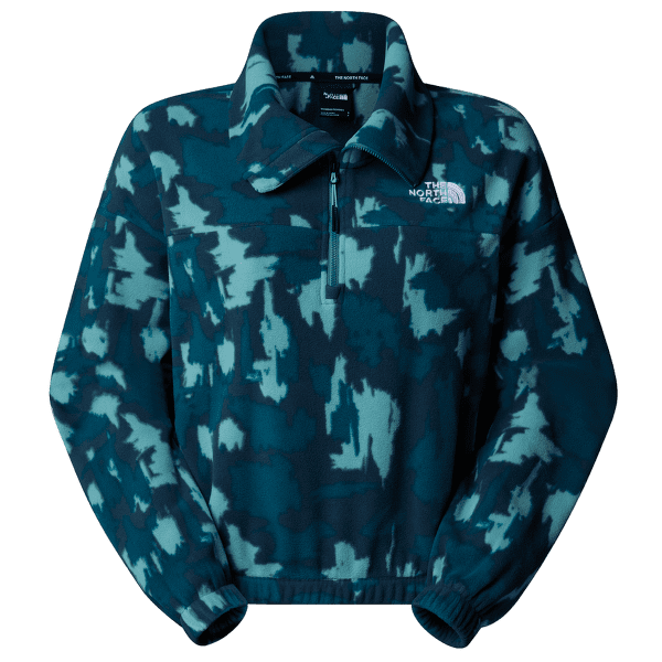 Mikina The North Face MOUNTAIN ATHLETICS FLEECE 1/4 ZIP-PRIN Women DQD DEEP CYPRESS PAINTED MOUNTAINS PRINT