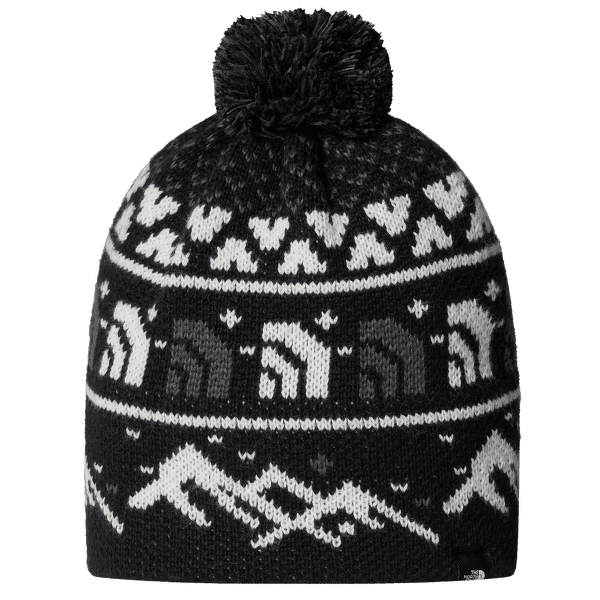 Čepice The North Face CABIN SKI TUKE HNF TNF BLACK JACQUARD/POM