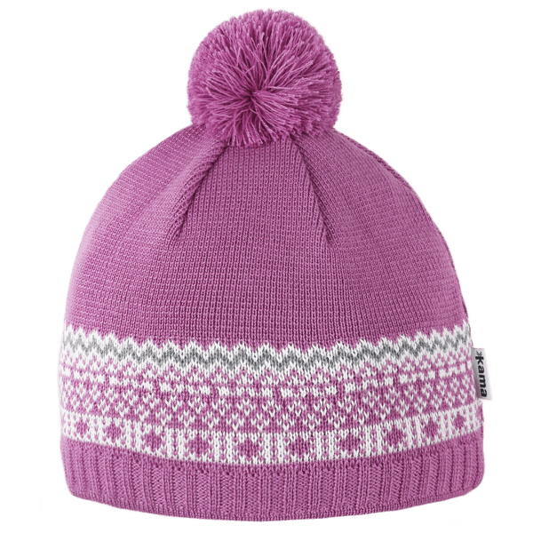 Čiapka Kama KIDS KNITTED MERINO BEANIE KAMA B106 light pink